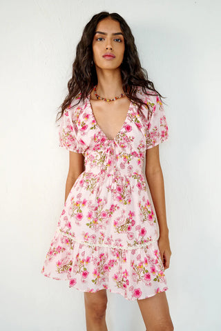 Artemis Mini Dress - Peony