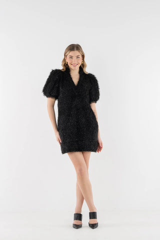 Hampton Mini - Black Tie Feather Fringe