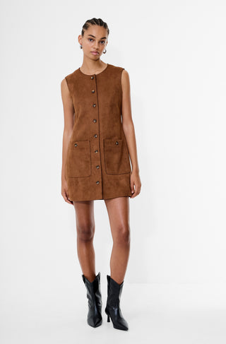 Lany Suedette Dress - Tan