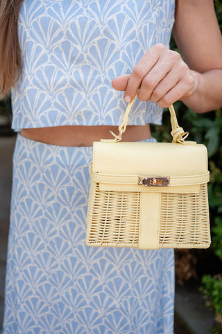 Celine Wicker Handbag- Pastel Pale Yellow