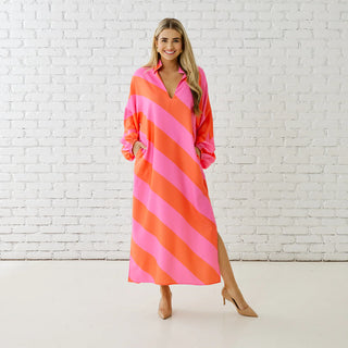 Coco Caftan - Pink/Orange