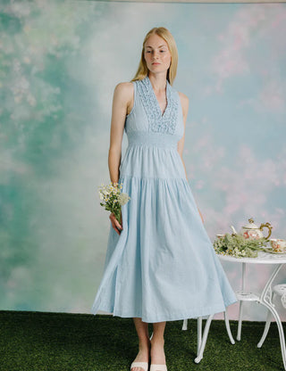 Eloise Dress  L2503-6204 - Blue/White