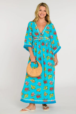 Astrid Caftan - Bouquet Toss Aqua