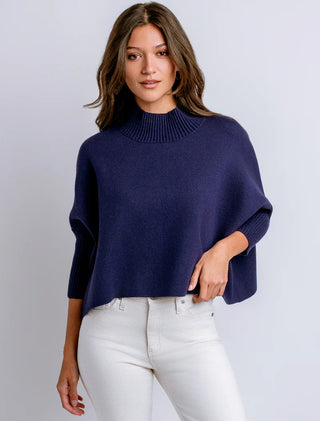 Aja Sweater Top - Navy