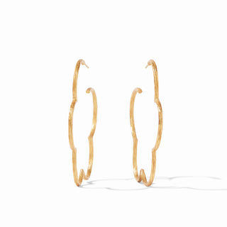 Gardenia Textured Hoop Large - Gold