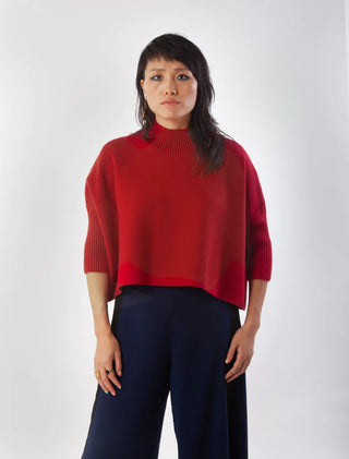 Aja Sweater Top - Scarlet