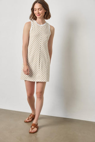 Center Seam Tank Dress - Burlap Stripe