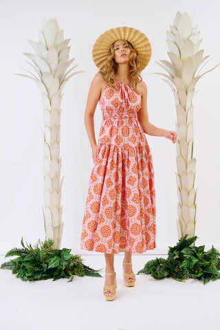Haven Halter Maxi - Pink Hibiscus