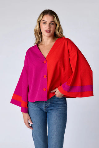 Esme Top - Sangria Colorblock