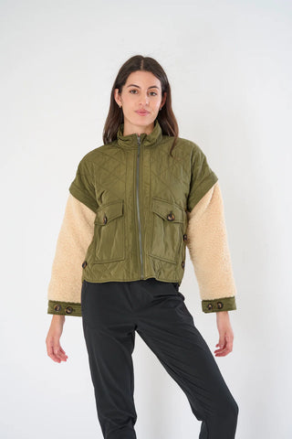 Jacket with Removable Sherpa - Basil