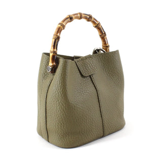 Bamboo Top Handle Crossbody Bag - Olive