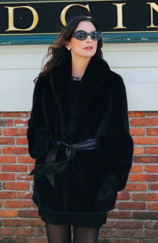 Evie Faux Fur Coat - Black