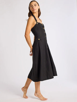 Isla Dress - Black Linen