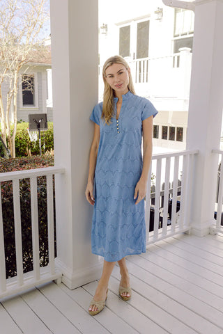 Button Front Tunic - Little Boy Blue