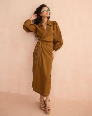 Avery Midi Dress - Cinnamon