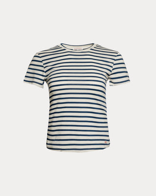 Super Crewneck T-Stripe - Oyster/Navy