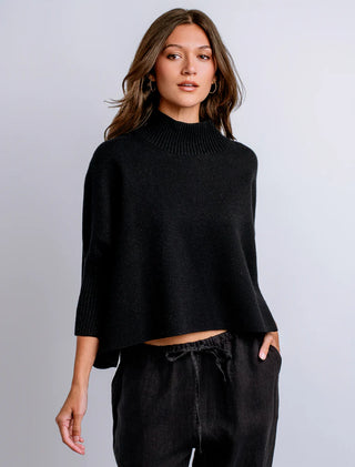 Aja Sweater Top - Black
