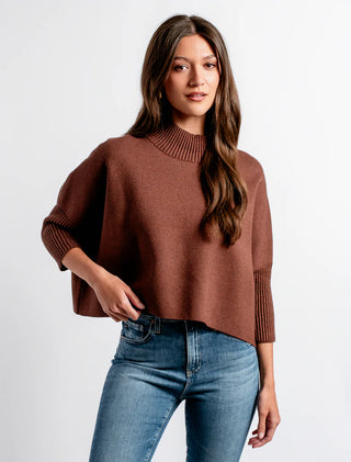 Aja Sweater Top - Heather Brown