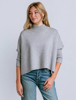 Aja Sweater Top - Heather Grey