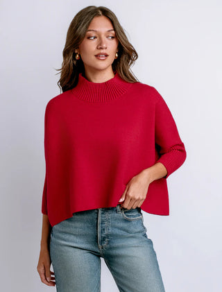 Aja Sweater Top - Scarlet