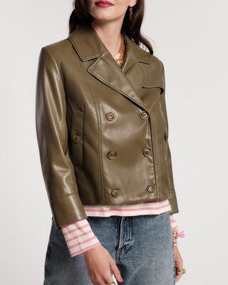 Moto Jacket Faux Leather - Olive
