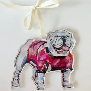 "Bulldog with Red Shirt" Ornament