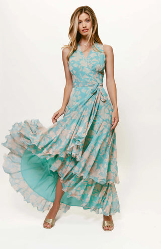 Trinity Dress - Teal Vintage Floral