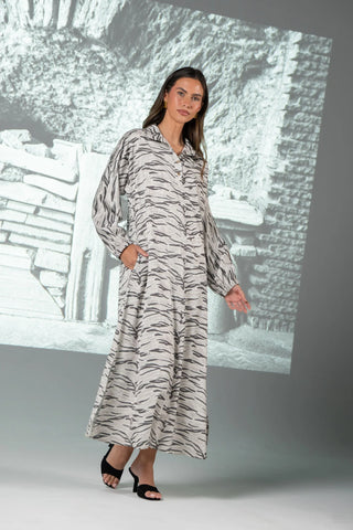 Long Sleeve Poppy Maxi - Wild Marble