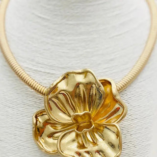 Vintage Flower Choker Matte Gold