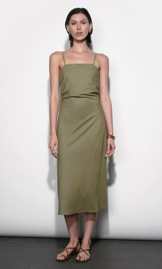 Olivia Cinched Waist Midi Slip Dress