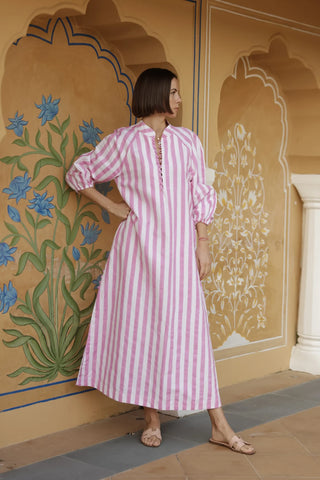 Positano Kaftan - Pink Cabana Stripe