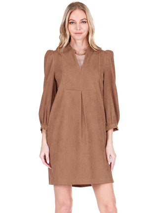 Corduroy Front Yoke Dress - Coco