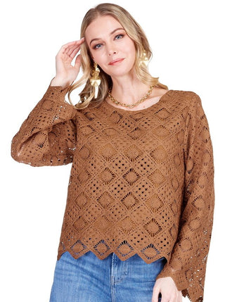 Crochet Crop Top - Camel