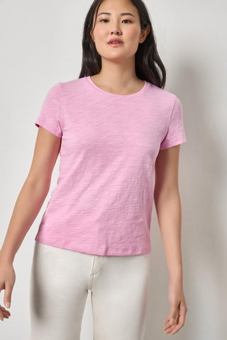 Short Sleeve Back Seam Crewneck - Taffy