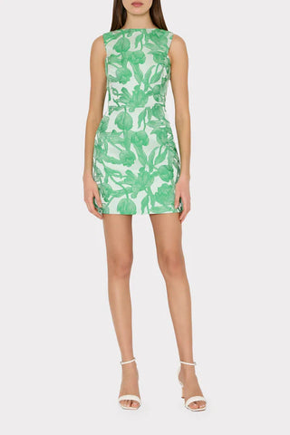 Leilani Tulip Jacquard Mini Dress - Green Multi
