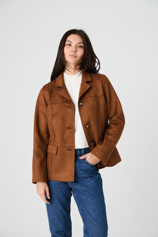 Laney Faux Suede Jacket - Tan