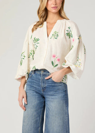 Fred Top - Ivory/Pink/Green