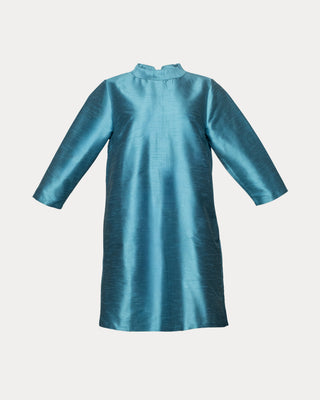 Diplomat Mini Dress Solid Dupioni Poly - Teal