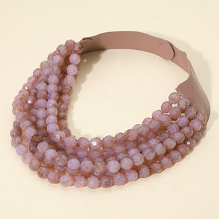 Chunky Acrylic Balls Statement Necklace Purple