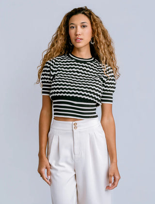 Conchi Top - Black/Ivory