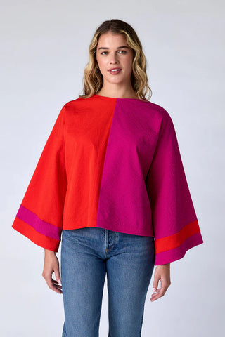 Esme Top - Sangria Colorblock