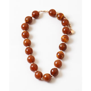 14" Brown Resin Balls Necklace