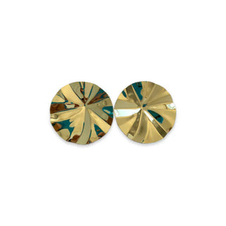 Large Iris Studs - Shiny Gold