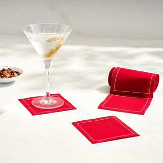 Solid Red Carpet Cocktail Napkins
