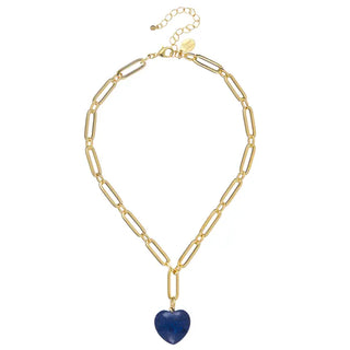 Monroe Heart Necklace - Blue Lapis