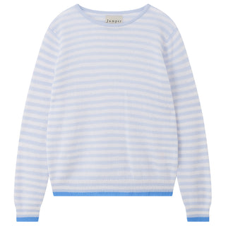 Tipped Little Stripe Crew - Azure/Lily/Skylar