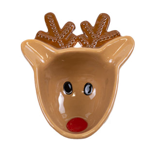 Reindeer Tidbit Bowl - Tan/Brown