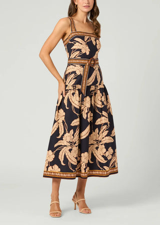 Kora Dress - Navy/Khaki Multi