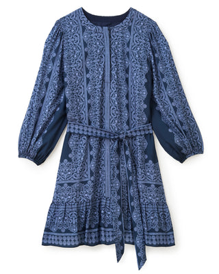 Bonnie Long Sleeve Dress - Carmel Trellis