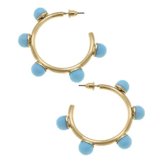 Alison Resin Beaded Hoop Earrings